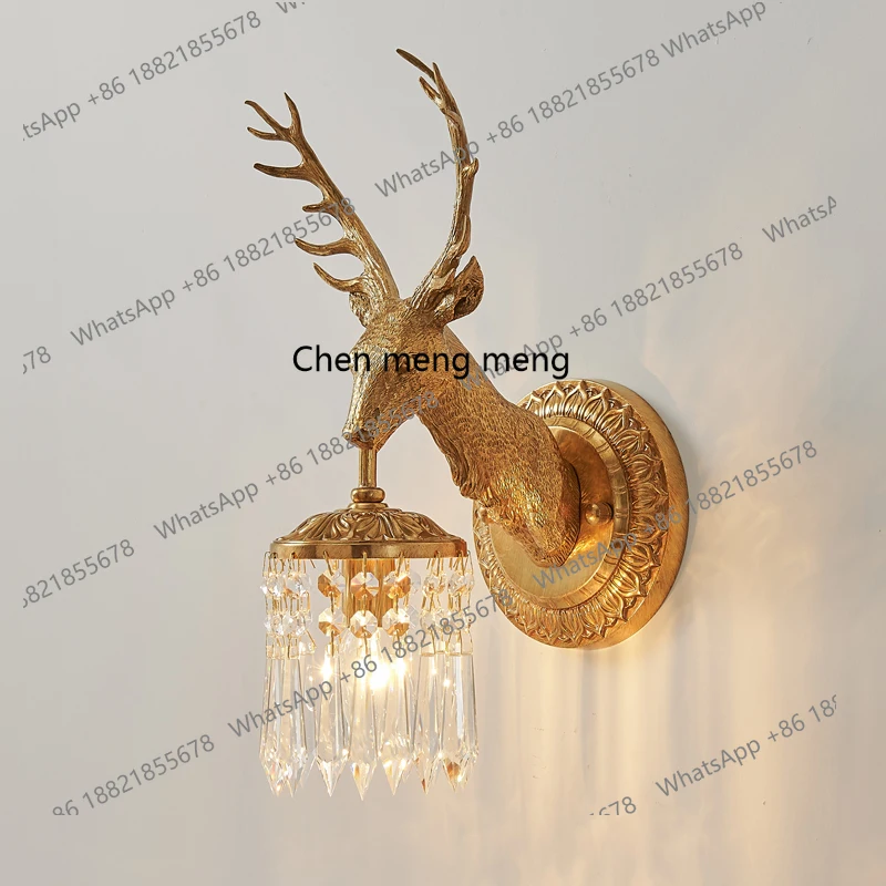 Deer head wall lamp luxury retro creative European villa living room bedroom bedside lamp French full copper wall lamp
Deer head wall lamp luxury retro creative European villa living room bedroom bedside lamp French full copper wall lamp