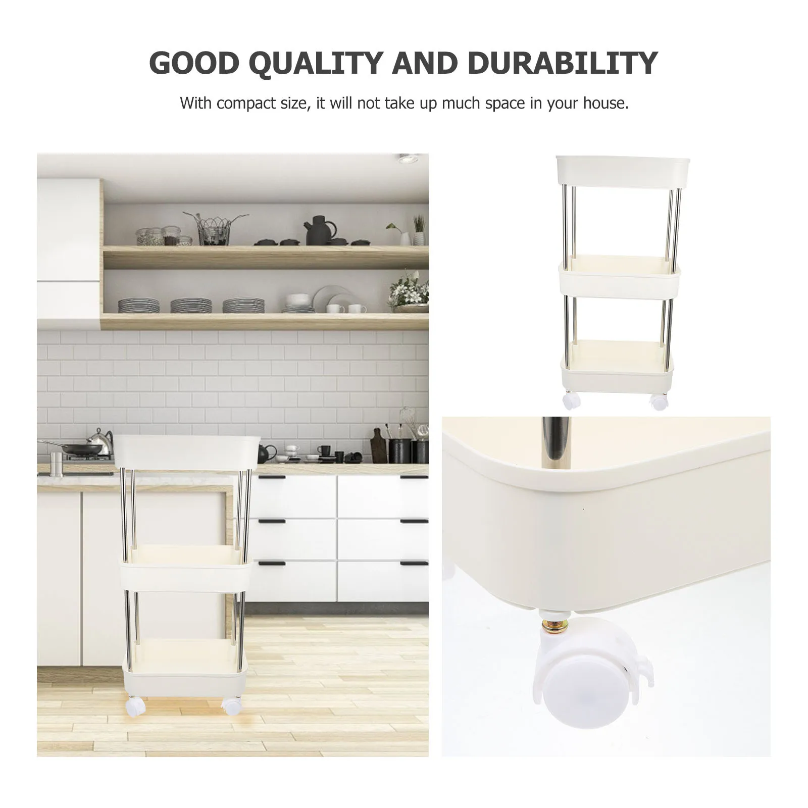 3-Tier Movable Storage Cart with Wheels Plastic Multi-Layer Utility Trolley for Kitchen Bathroom Bedroom Organizer Space-Saving
3-Tier Movable Storage Cart with Wheels Plastic Multi-Layer Utility Trolley for Kitchen Bathroom Bedroom Organizer Space-Saving