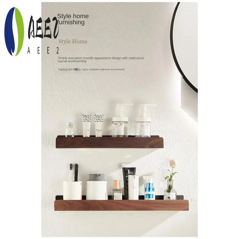 AEE2-Black Walnut Wood Bathroom Storage Rack Wall Mounted Light Luxury Living Room Non Perforated Bathroom Storage Rack
AEE2-Black Walnut Wood Bathroom Storage Rack Wall Mounted Light Luxury Living Room Non Perforated Bathroom Storage Rack