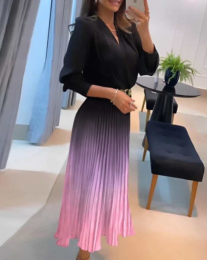 Spring In Stock Women's New Fashionable Pleated Long Sleeved Elegant Hot Selling Dress Chain Decoration
Spring In Stock Women's New Fashionable Pleated Long Sleeved Elegant Hot Selling Dress Chain Decoration