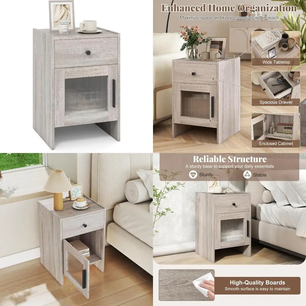 Деревенская 16-дюймовая тумбочка для фермерского дома с выдвижным ящиком и шкафом, деревянная прикроватная тумбочка с волнистым дизайном дверцы панели
Деревенская 16-дюймовая тумбочка для фермерского дома с выдвижным ящиком и шкафом, деревянная прикроватная тумбочка с волнистым дизайном дверцы панели