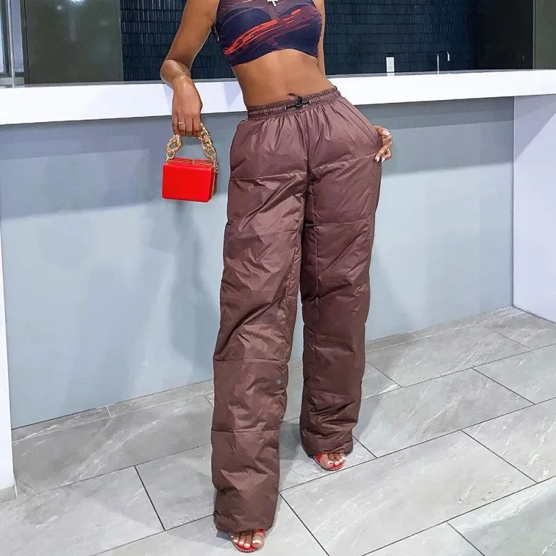Women Winter Thick Warm Windproof Down Pants Mid Waist Bean Feet Trousers Sweatpants Drawstring Elastic Waist Cotton Pants
Women Winter Thick Warm Windproof Down Pants Mid Waist Bean Feet Trousers Sweatpants Drawstring Elastic Waist Cotton Pants