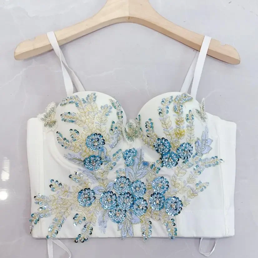 Sweet Memory Luxury Camisole for Women Beaded Embroidered Push Up Bra Sexy Cropped Tops Female Nightclub Party Tank Top
Sweet Memory Luxury Camisole for Women Beaded Embroidered Push Up Bra Sexy Cropped Tops Female Nightclub Party Tank Top