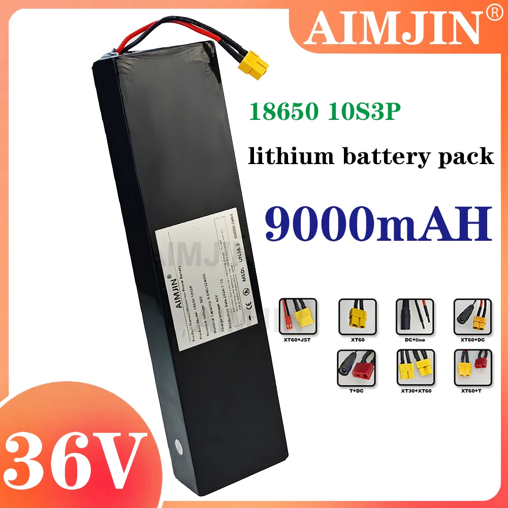 10S3P 36V 9000mAh 18650 Rechargeable Lithium Battery Pack Power Modified Bicycle Scooter Electric Vehicle with BMS
10S3P 36V 9000mAh 18650 Rechargeable Lithium Battery Pack Power Modified Bicycle Scooter Electric Vehicle with BMS