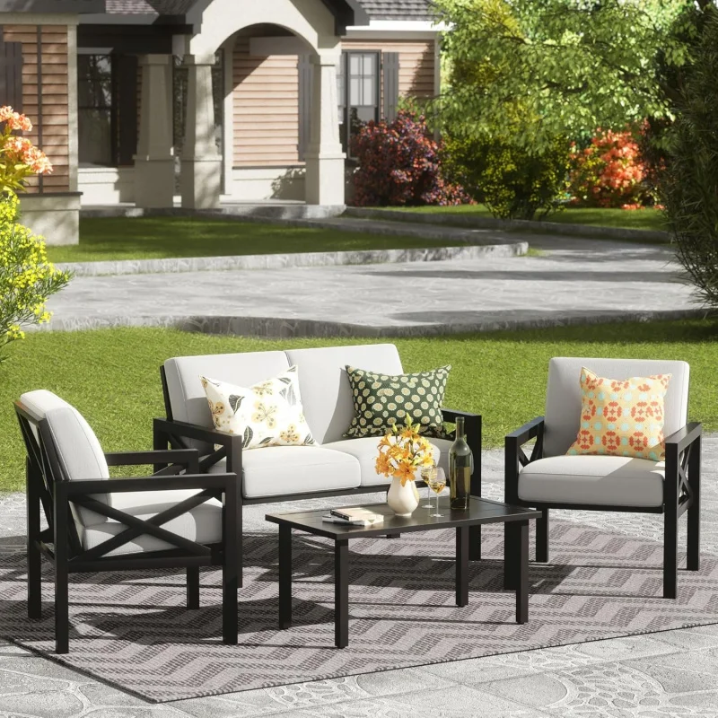 2026:Furniture 4 Pieces Set, Modern Patio Conversation Sets, Outdoor Sectional Metal Sofa with
2026:Furniture 4 Pieces Set, Modern Patio Conversation Sets, Outdoor Sectional Metal Sofa with
