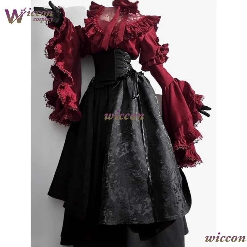 Wonka Cos Store Gothic Dark Style jirai kei Lolita Blouse Midi Skirt Princess Sleeve Elegant Gorgeous Set Outfit Retro Halloween
Wonka Cos Store Gothic Dark Style jirai kei Lolita Blouse Midi Skirt Princess Sleeve Elegant Gorgeous Set Outfit Retro Halloween