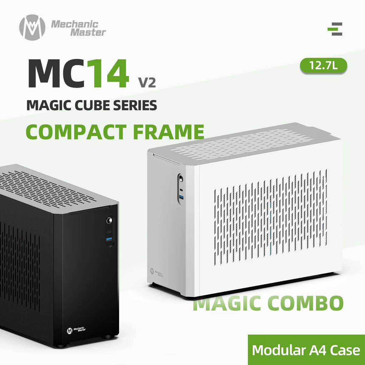 Mechanic Master MC14 ITX Aluminum Alloy 240AIO/ATX PSU/330mm GPU 12.7L Desktop Compact Computer Chassis White Case
Mechanic Master MC14 ITX Aluminum Alloy 240AIO/ATX PSU/330mm GPU 12.7L Desktop Compact Computer Chassis White Case