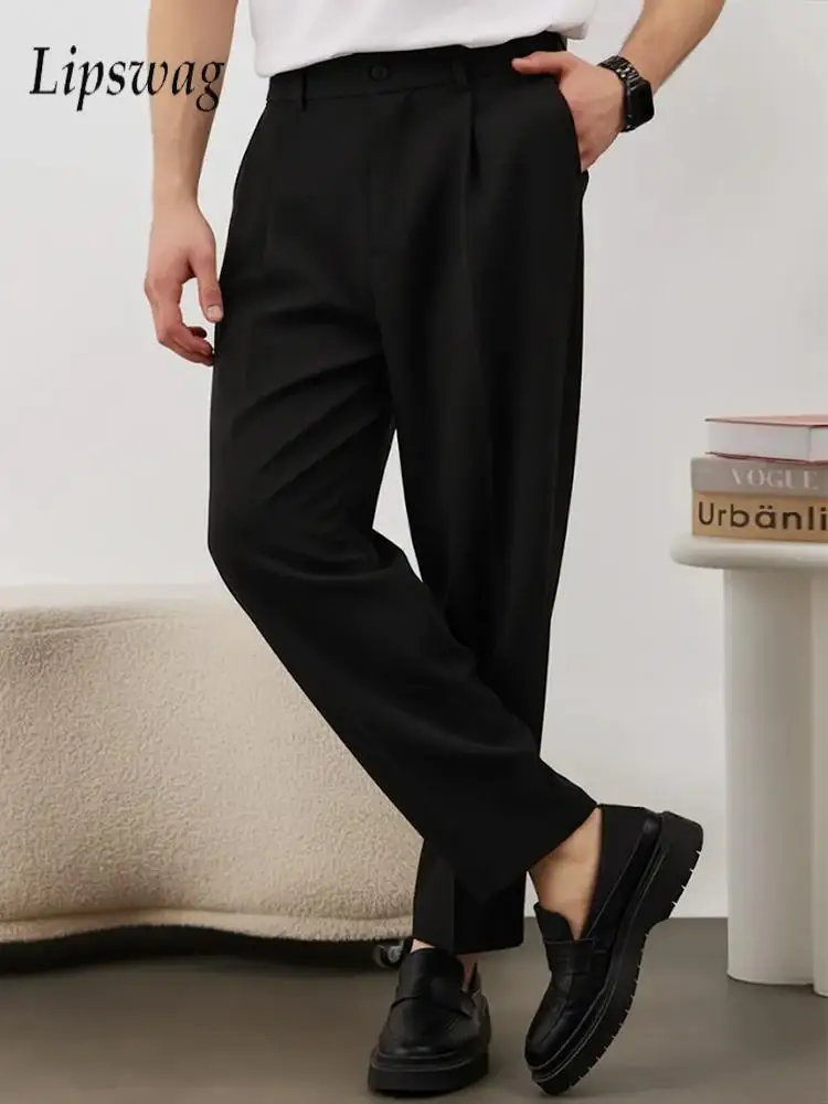 Повседневные мужские классические брюки, весенне-осенние стильные плиссированные свободные прямые брюки, мужские официальные офисные модные брюки, уличная одежда
Повседневные мужские классические брюки, весенне-осенние стильные плиссированные свободные прямые брюки, мужские официальные офисные модные брюки, уличная одежда