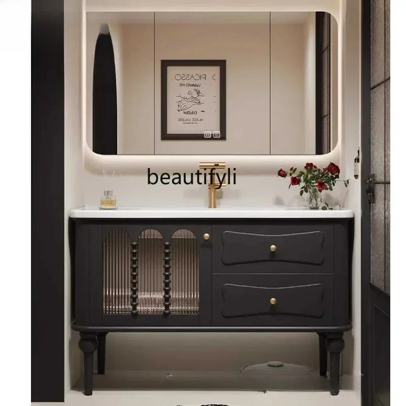 French Retro Floor Bathroom Cabinet Ceramic Whole Washbin Sink Oak Wash Inter-Platform Basin
French Retro Floor Bathroom Cabinet Ceramic Whole Washbin Sink Oak Wash Inter-Platform Basin