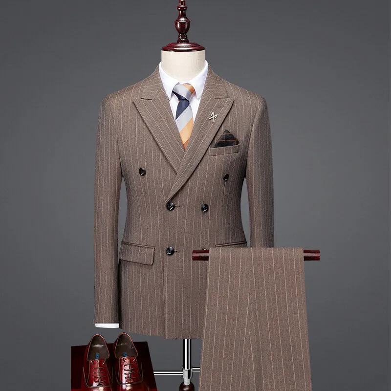 High-end and fashionable suit set, men's three-piece set, trendy Korean style slim-fitting business casual suit jacket, groom's
High-end and fashionable suit set, men's three-piece set, trendy Korean style slim-fitting business casual suit jacket, groom's