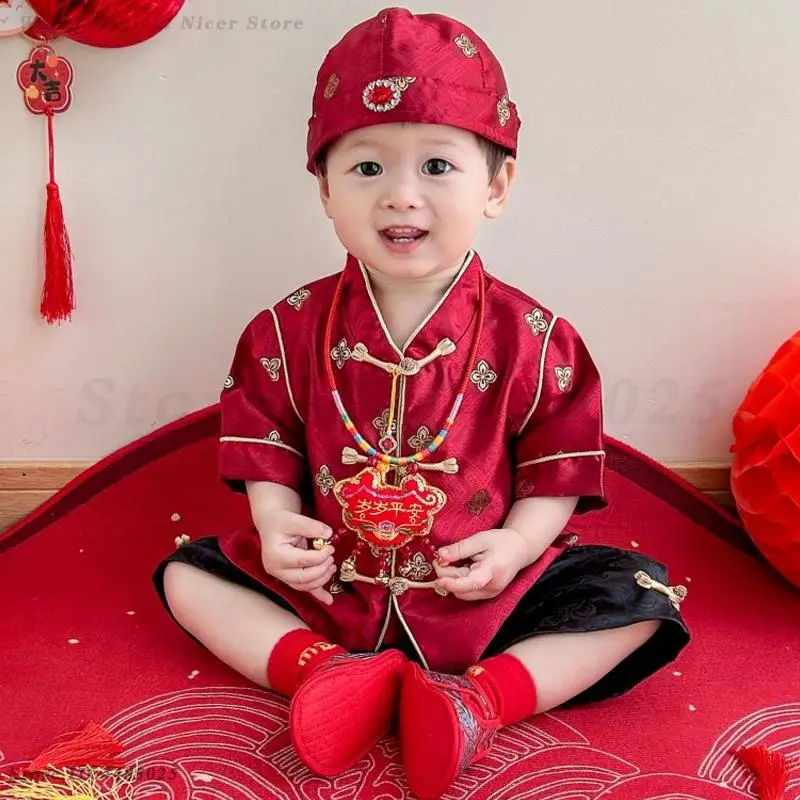 Kids Baby Traditional Tang Suit Summer Short Sleeves Chinese Spring Festival Costume New Year Hanfu Clothing One-Year-Old Outfit
Kids Baby Traditional Tang Suit Summer Short Sleeves Chinese Spring Festival Costume New Year Hanfu Clothing One-Year-Old Outfit