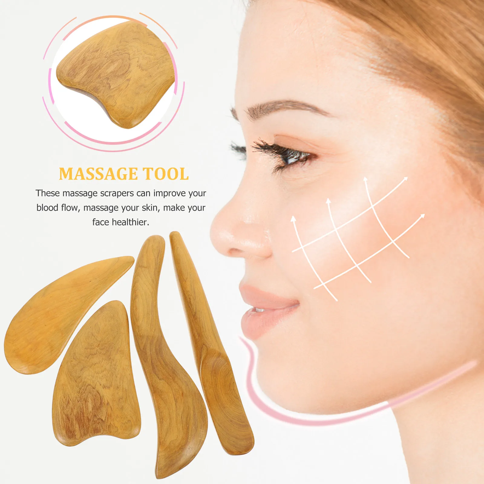 4 Pcs Multifunctional Body Face Scraper Wooden Massage Tool Relaxation Spa Scraping Board For Skin Care
4 Pcs Multifunctional Body Face Scraper Wooden Massage Tool Relaxation Spa Scraping Board For Skin Care