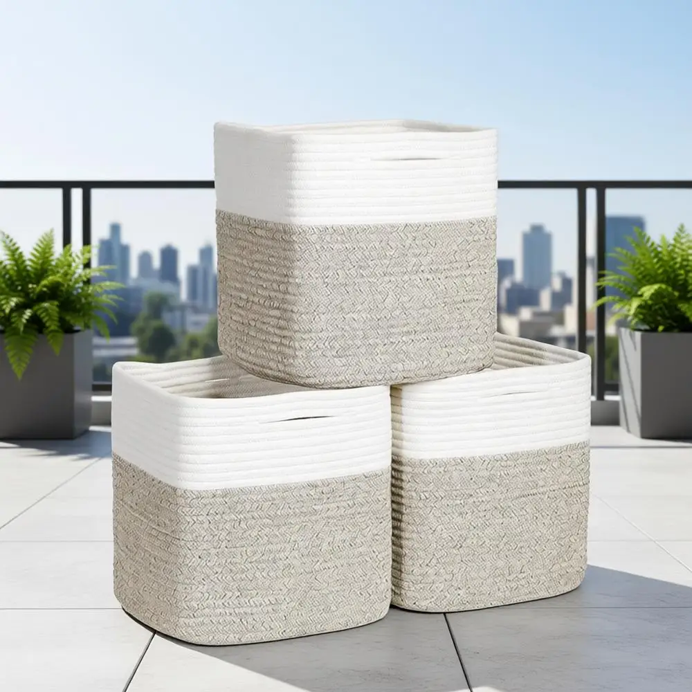 Плетеные корзины из хлопкового каната, 11 дюймов, набор из 3 штук | Органайзер-куб для хранения, для класса, детских игрушек, шкафа, детской комнаты
Плетеные корзины из хлопкового каната, 11 дюймов, набор из 3 штук | Органайзер-куб для хранения, для класса, детских игрушек, шкафа, детской комнаты