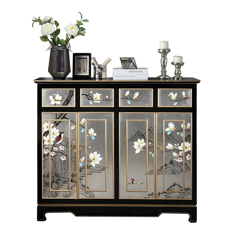 New Chinese-style entrance household living room entry entrance hall cabinet painted large-capacity storage locker
New Chinese-style entrance household living room entry entrance hall cabinet painted large-capacity storage locker