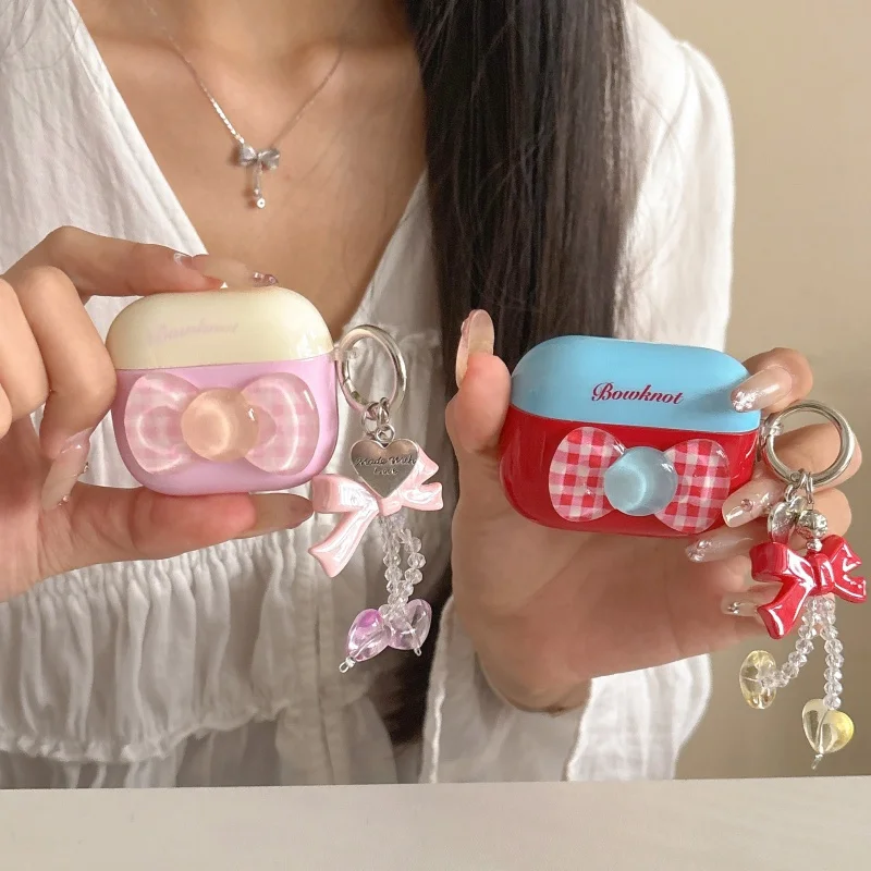 Fashion 3D Plaid Pattern Bowknot Earphone Case For Apple Airpods 4 3 2 Pro 3 Cover with Pendant Silicone Headphone Cases For Air
Fashion 3D Plaid Pattern Bowknot Earphone Case For Apple Airpods 4 3 2 Pro 3 Cover with Pendant Silicone Headphone Cases For Air
