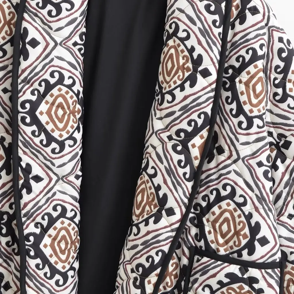 Women's Long-Sleeved Printed Cotton-Padded Jacket Loose Fit Autumn Fashion European And American Style for Casual Wear
Women's Long-Sleeved Printed Cotton-Padded Jacket Loose Fit Autumn Fashion European And American Style for Casual Wear