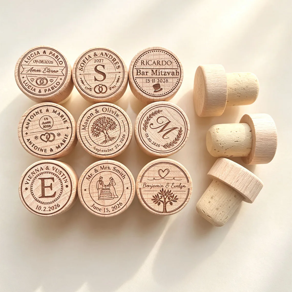 100pcs Custom Wine Corks Wedding Events Cork Stopper Personalized Souvenirs Gift Wedding bouchon personnalisé mariage Favor
100pcs Custom Wine Corks Wedding Events Cork Stopper Personalized Souvenirs Gift Wedding bouchon personnalisé mariage Favor