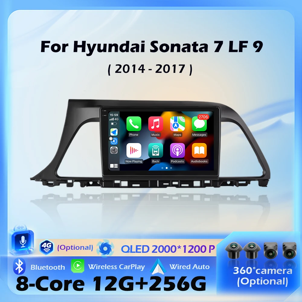 Car Radio Multimedia Player Wireless CarPlay Navigation GPS Android 16 For Hyundai Sonata 7 LF 9 2014 - 2017 WiFi DSP Bluetooth
Car Radio Multimedia Player Wireless CarPlay Navigation GPS Android 16 For Hyundai Sonata 7 LF 9 2014 - 2017 WiFi DSP Bluetooth