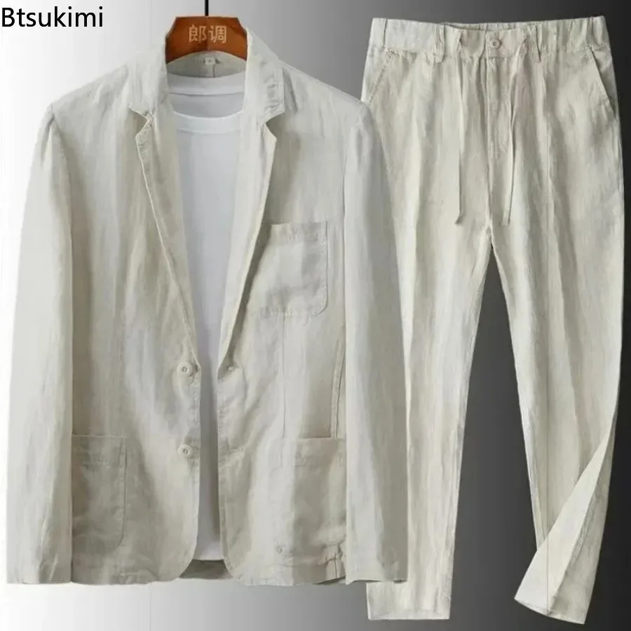 Men's Spring Summer Casual Sets Cotton Linen Two-piece Set Blazer Jacket + Pants Casual Business Thin Clothing Breathable Suit
Men's Spring Summer Casual Sets Cotton Linen Two-piece Set Blazer Jacket + Pants Casual Business Thin Clothing Breathable Suit