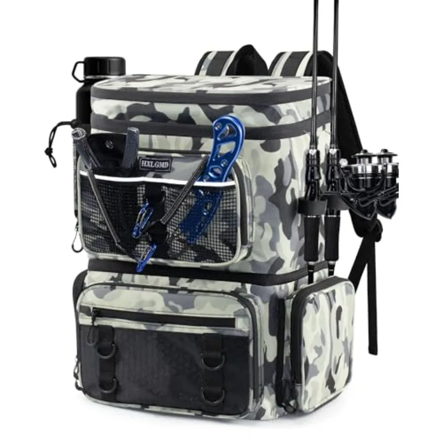 Fishing Backpack with Rod Holders Double Layer Large Water-resistant Tackle Bag Store Gear with Cooler Grey
Fishing Backpack with Rod Holders Double Layer Large Water-resistant Tackle Bag Store Gear with Cooler Grey