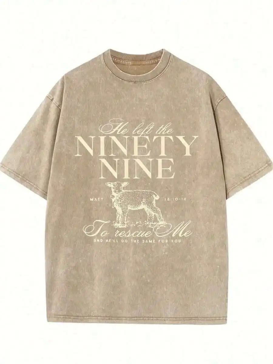 He Left The Ninety Nine Printed T-Shirt Washed Cotton Retro Loose Fit Summer Tee
He Left The Ninety Nine Printed T-Shirt Washed Cotton Retro Loose Fit Summer Tee