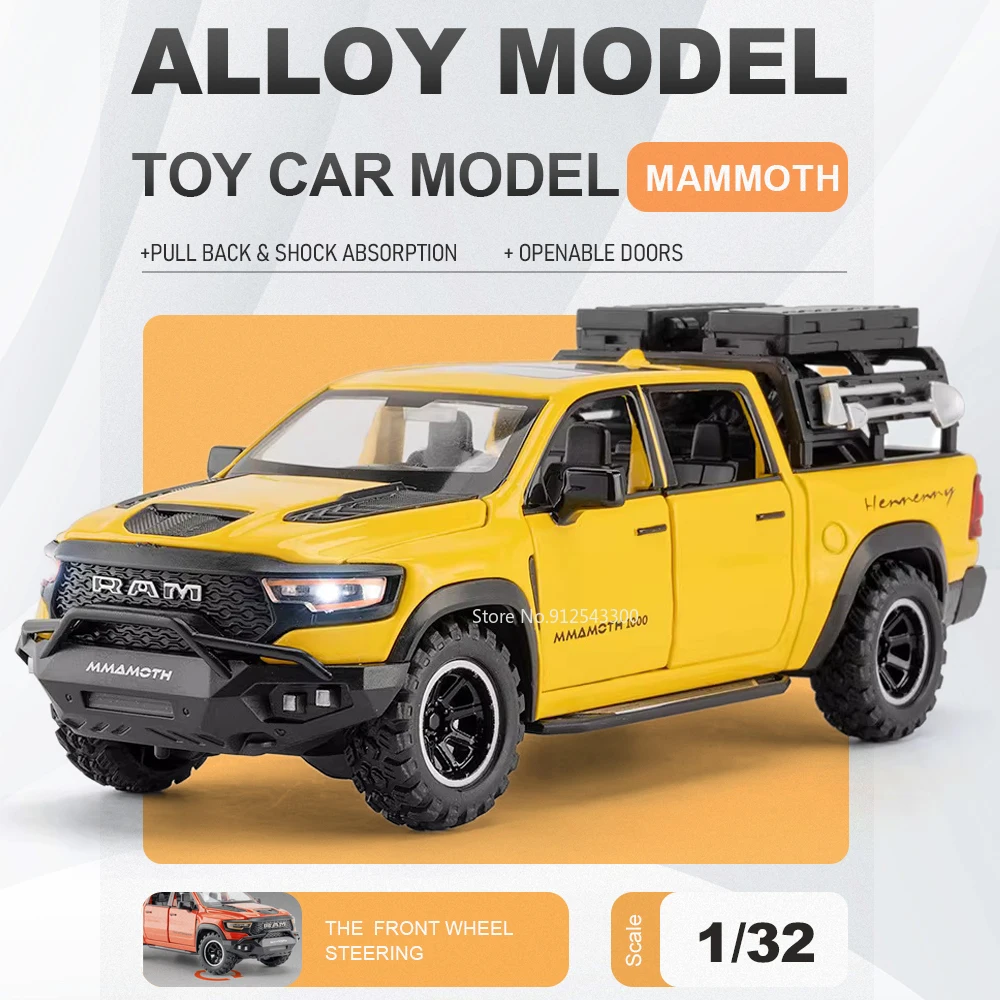 1:32 Mammoth 1000TRX 6X6 Car Model Toy Doors Opened Sound Light Vehicle Pull Back Shock Absorption Models Holiday Presents
1:32 Mammoth 1000TRX 6X6 Car Model Toy Doors Opened Sound Light Vehicle Pull Back Shock Absorption Models Holiday Presents