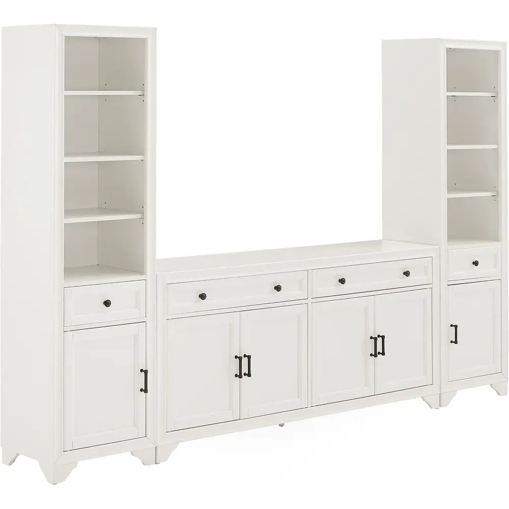 3-Piece White Armhouse-Style Sideboard Buffet Cabinet and Bookcase Set with Storage
3-Piece White Armhouse-Style Sideboard Buffet Cabinet and Bookcase Set with Storage