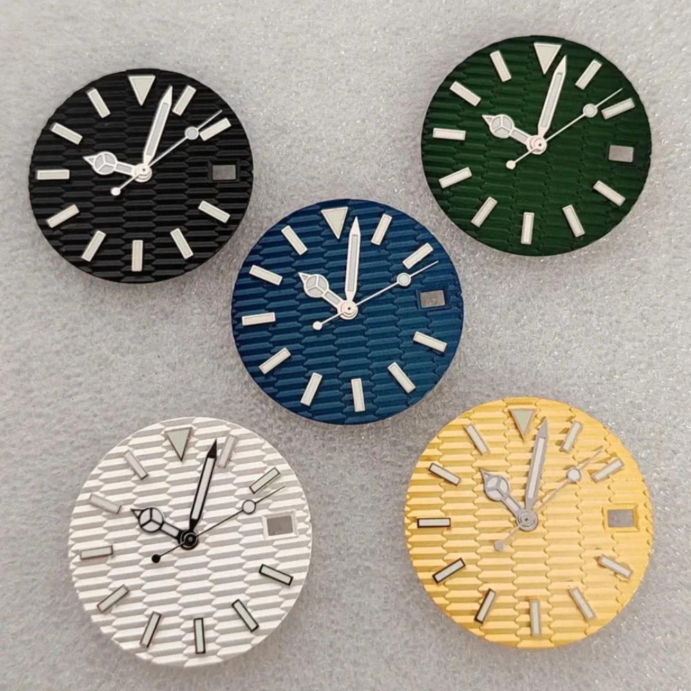NH35A 28.5mm Watch Dial+Hands for NH35 Movement Modified Part with Blue Green Luminous Dials Silver Hands Set
NH35A 28.5mm Watch Dial+Hands for NH35 Movement Modified Part with Blue Green Luminous Dials Silver Hands Set