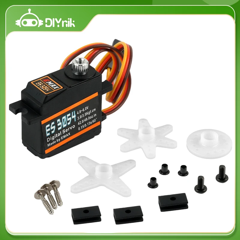 Emax ES3054 17g 3.5kg 0.13sec 23T Metal Gear Digital Waterproof Servo For RC Airplane ES3154 Upgrade RC Car Helicopter Airplane
Emax ES3054 17g 3.5kg 0.13sec 23T Metal Gear Digital Waterproof Servo For RC Airplane ES3154 Upgrade RC Car Helicopter Airplane