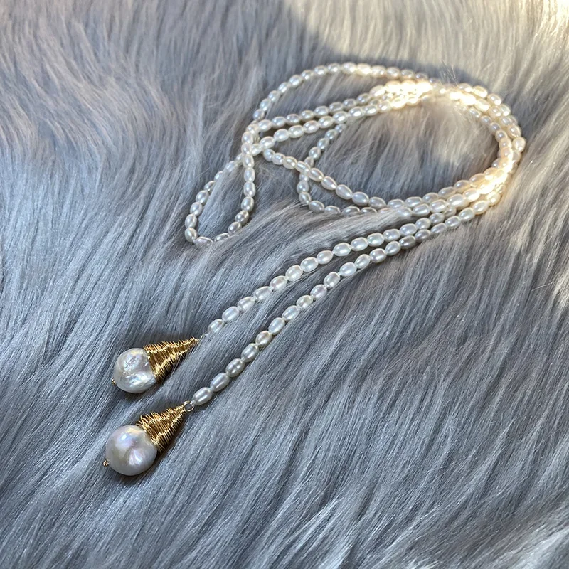 Fashion Natural Freshwater Baroque Pearl Long Luxury Necklace Sweater Chain Woman Retro Top Quality Jewelry Trend
Fashion Natural Freshwater Baroque Pearl Long Luxury Necklace Sweater Chain Woman Retro Top Quality Jewelry Trend