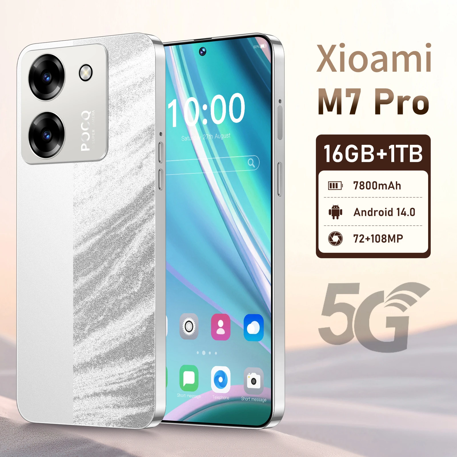 Global Version New Hot Xioami M7 Pro Smartphone 7.3inch HD Full Screen 4G/5G Cell Phone 16GB1TB 7800mAh Mobile Phones 108MP
Global Version New Hot Xioami M7 Pro Smartphone 7.3inch HD Full Screen 4G/5G Cell Phone 16GB1TB 7800mAh Mobile Phones 108MP