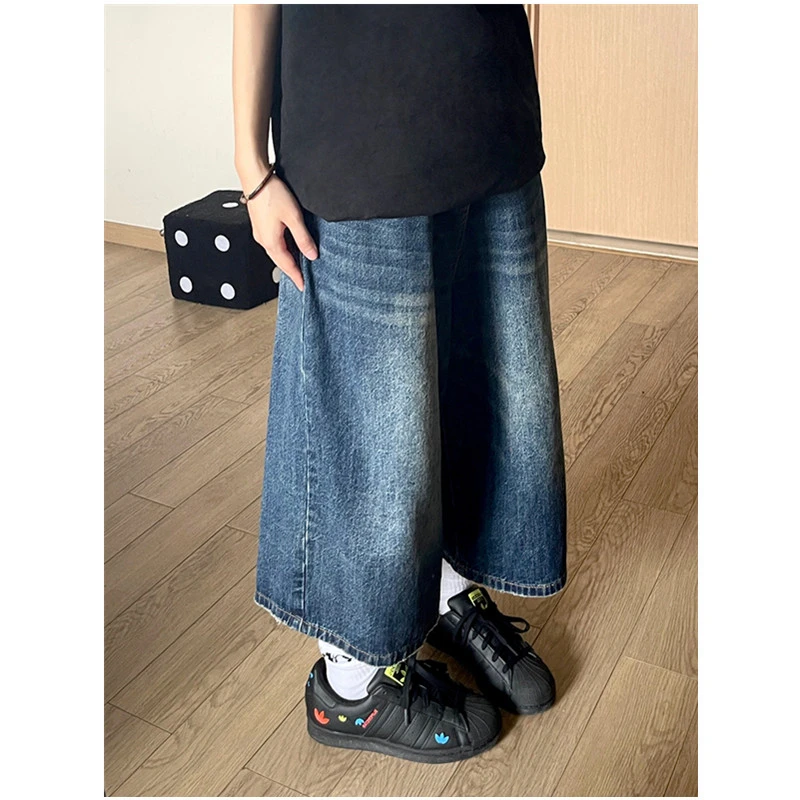 Американские ретро-джинсы женские зауженные с высокой талией, широкие штанины, летние тонкие синие джинсовые брюки, модные брюки-юбка 7/8 длины
Американские ретро-джинсы женские зауженные с высокой талией, широкие штанины, летние тонкие синие джинсовые брюки, модные брюки-юбка 7/8 длины