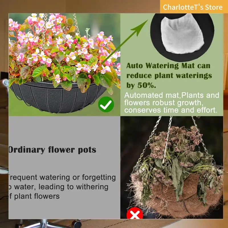 10X10inch Self Watering Hanging Basket Liner Watering Liners Absorbing Mat Self Watering Liners For Hanging Basket-ABLI
10X10inch Self Watering Hanging Basket Liner Watering Liners Absorbing Mat Self Watering Liners For Hanging Basket-ABLI