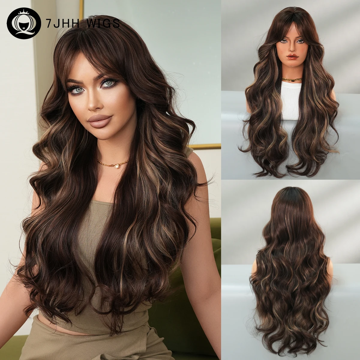 Long Body Wave Dark Brown Wig for Women Synthetic Modest Fashion Middle Part Wear and Go Dark Brown Wigs with Curtain Bangs
Long Body Wave Dark Brown Wig for Women Synthetic Modest Fashion Middle Part Wear and Go Dark Brown Wigs with Curtain Bangs