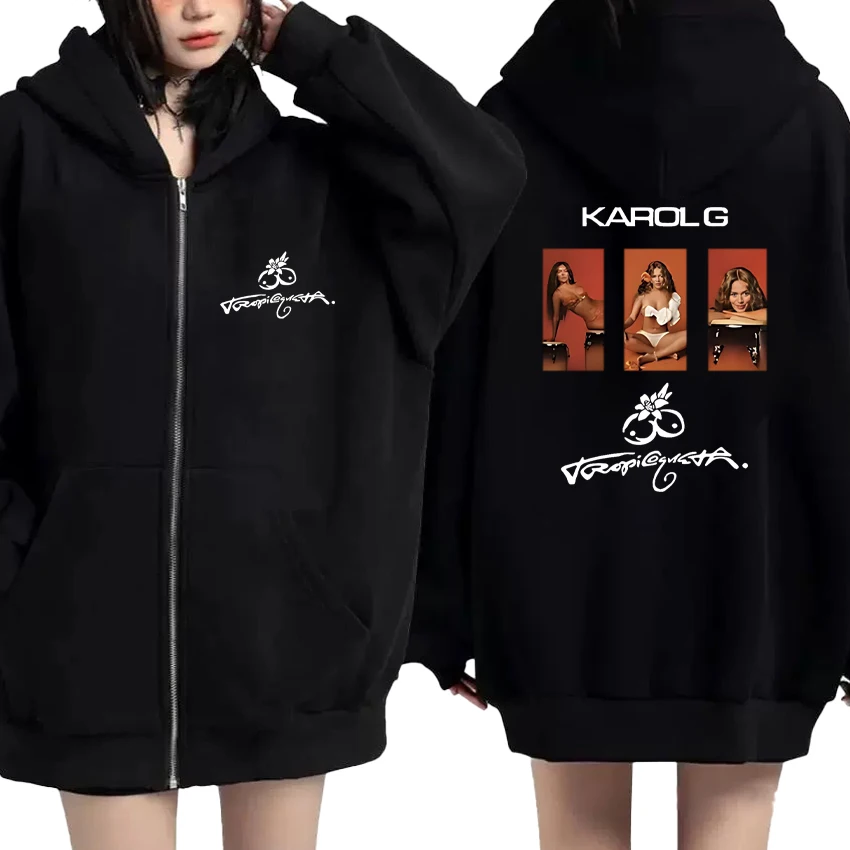 Fashion Karol G Double Sided Print Graphics Zipper Hoodie Men Women streetwear Style Fleece Jacket Men Women Loose Unisex Coats
Fashion Karol G Double Sided Print Graphics Zipper Hoodie Men Women streetwear Style Fleece Jacket Men Women Loose Unisex Coats
