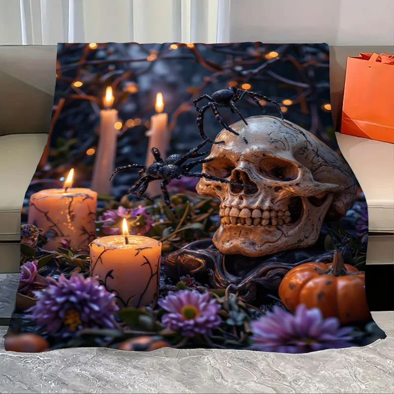Flannel Blanket-Soft Lightweight All-season Halloween Skull and Spider Print Soft Baby Blanket for Cozy Nights
Flannel Blanket-Soft Lightweight All-season Halloween Skull and Spider Print Soft Baby Blanket for Cozy Nights