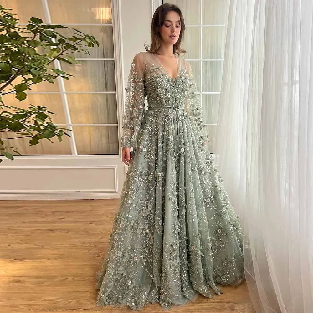 Dreamy Birthday Party Dresses Lace A-line Prom Dress Jade V-neck Applique Belt Ruched Sequined Homecoming Dresses Long 2025
Dreamy Birthday Party Dresses Lace A-line Prom Dress Jade V-neck Applique Belt Ruched Sequined Homecoming Dresses Long 2025