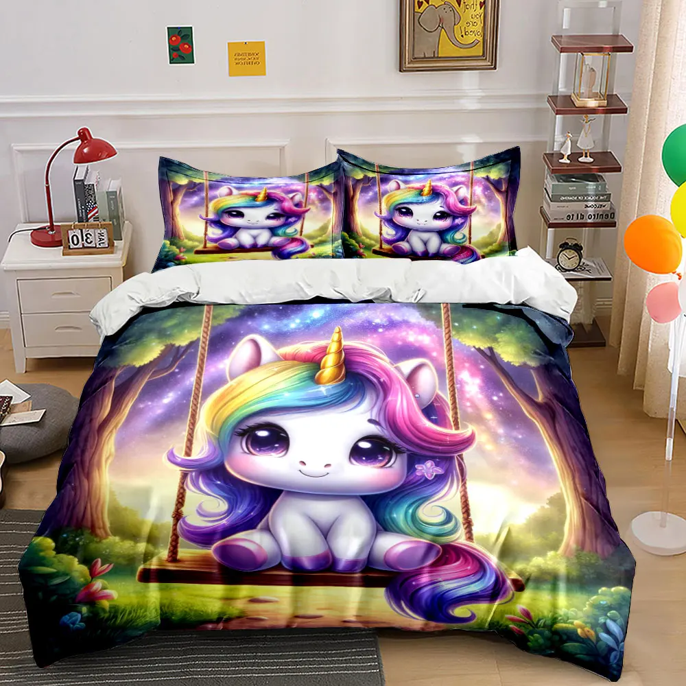 Enchanting rainbow unicorn on swing Print Bedding Set 1 Duvet Cover 2 Pillowcases for Adult and Children Luxury Gift Full Size
Enchanting rainbow unicorn on swing Print Bedding Set 1 Duvet Cover 2 Pillowcases for Adult and Children Luxury Gift Full Size