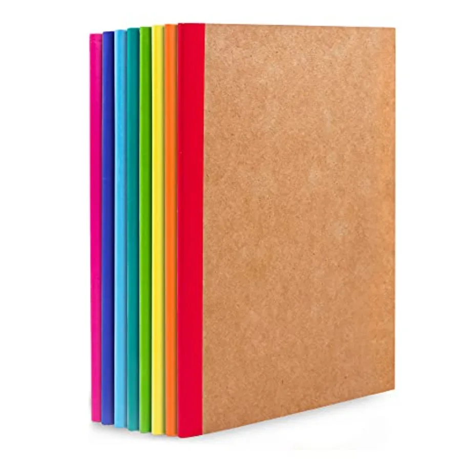 8 Pack Composition Notebooks Bulk, Kraft Cover Lined Blank College Ruled Composition Travel Journals with Rainbow Spines For Wo
8 Pack Composition Notebooks Bulk, Kraft Cover Lined Blank College Ruled Composition Travel Journals with Rainbow Spines For Wo