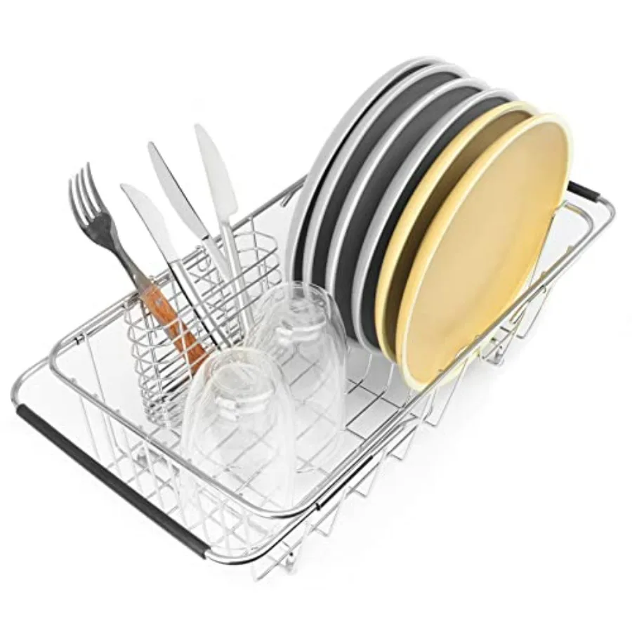 Expandable 304 Stainless Steel Sink Dish Drainer Rack with Utensil Organizer Adjustable 14.96 to 20.59 Up to 7 Upright Utensils
Expandable 304 Stainless Steel Sink Dish Drainer Rack with Utensil Organizer Adjustable 14.96 to 20.59 Up to 7 Upright Utensils