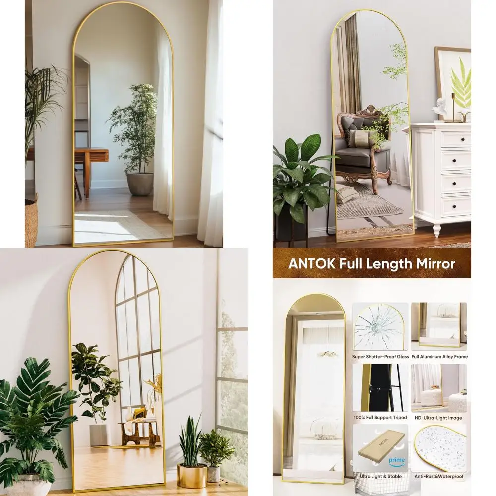 Full Length Arched Floor Mirror Stand Gold Freestanding Glassless Wall Mountable Mirror 64x21
Full Length Arched Floor Mirror Stand Gold Freestanding Glassless Wall Mountable Mirror 64x21