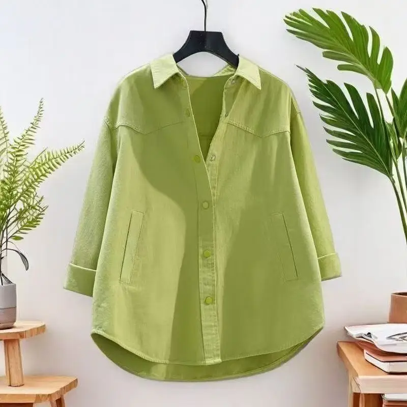 2026 New Solid Shirt Jacket Women's Long-sleeved Fashion Casual Loose Cardigan Blouse Spring Autumn Ladies Shirts Coat Size 5XL
2026 New Solid Shirt Jacket Women's Long-sleeved Fashion Casual Loose Cardigan Blouse Spring Autumn Ladies Shirts Coat Size 5XL