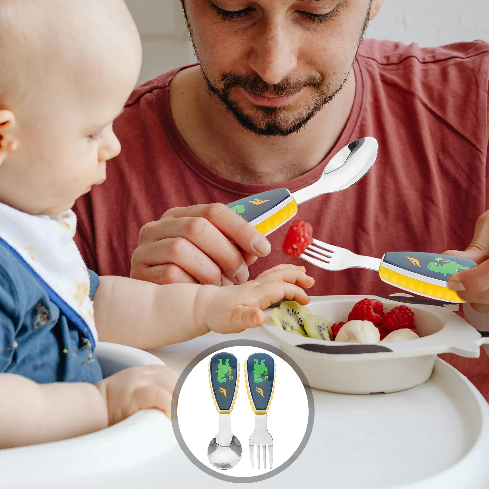 1 set Children's Cutlery Set Toddler Spoon Fork Dinosaur Cartoon Utensils Stainless Steel Baby Silverware Portable Tableware
1 set Children's Cutlery Set Toddler Spoon Fork Dinosaur Cartoon Utensils Stainless Steel Baby Silverware Portable Tableware