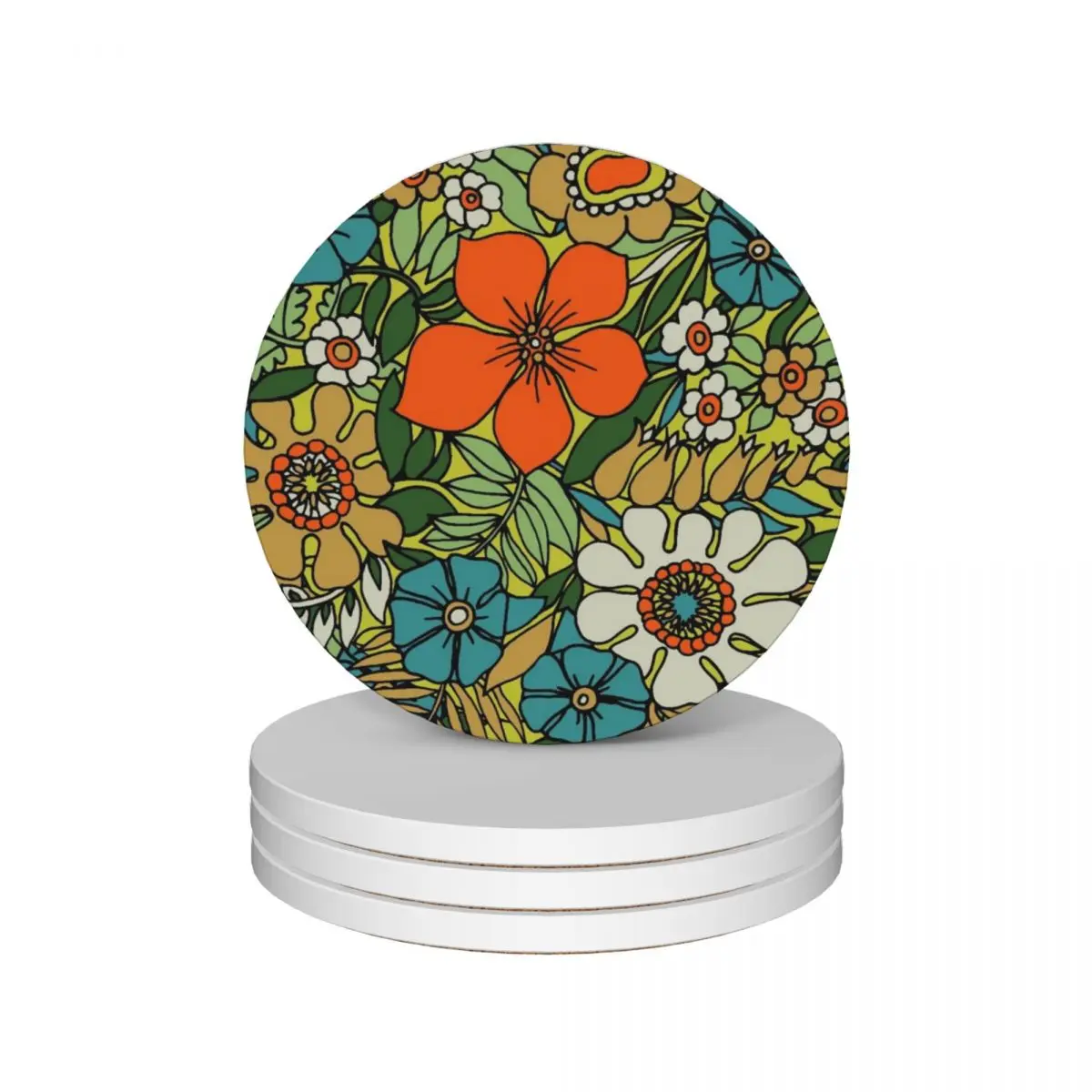 70s Plate Ceramic Coasters (Set of 4) original Creative tea cup holders Coasters
70s Plate Ceramic Coasters (Set of 4) original Creative tea cup holders Coasters