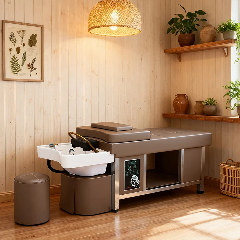 Современная дизайнерская кушетка-мойка из синтетической кожи для салонов красоты, откидная мебель для складского использования
Современная дизайнерская кушетка-мойка из синтетической кожи для салонов красоты, откидная мебель для складского использования