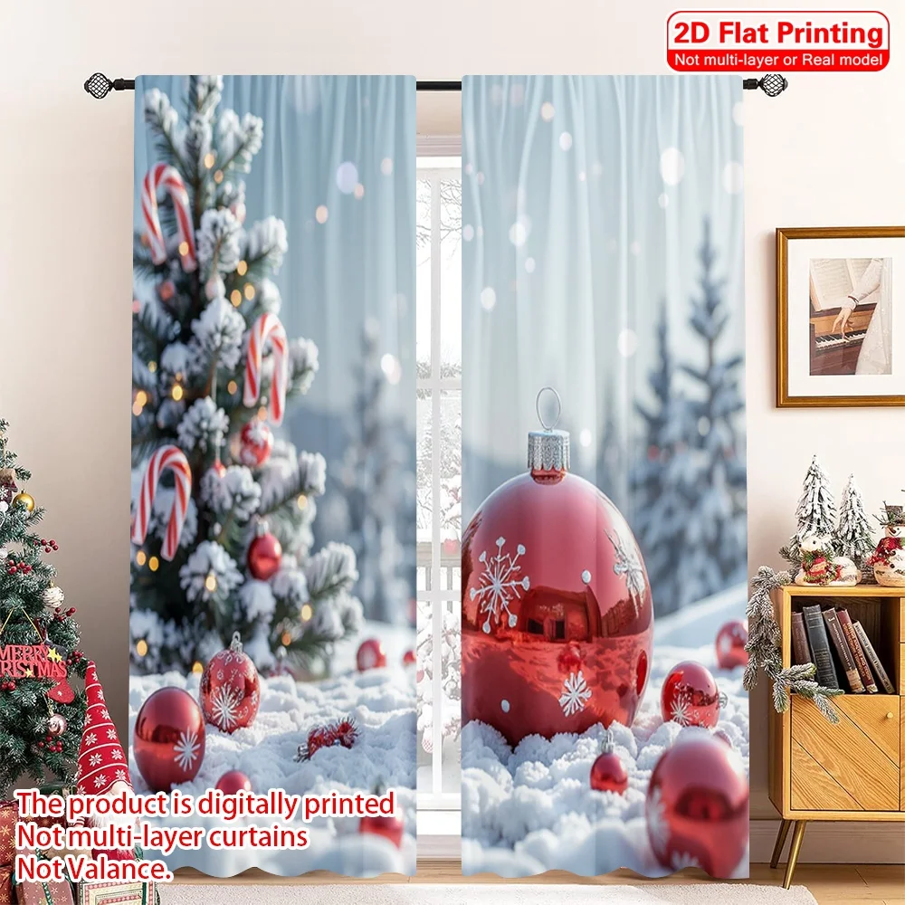 2pcs 2D flat printing Christmas Party Curtain Candy Cane Snow Winter Wonderland Fabric Without Electricity Festive Holiday
2pcs 2D flat printing Christmas Party Curtain Candy Cane Snow Winter Wonderland Fabric Without Electricity Festive Holiday