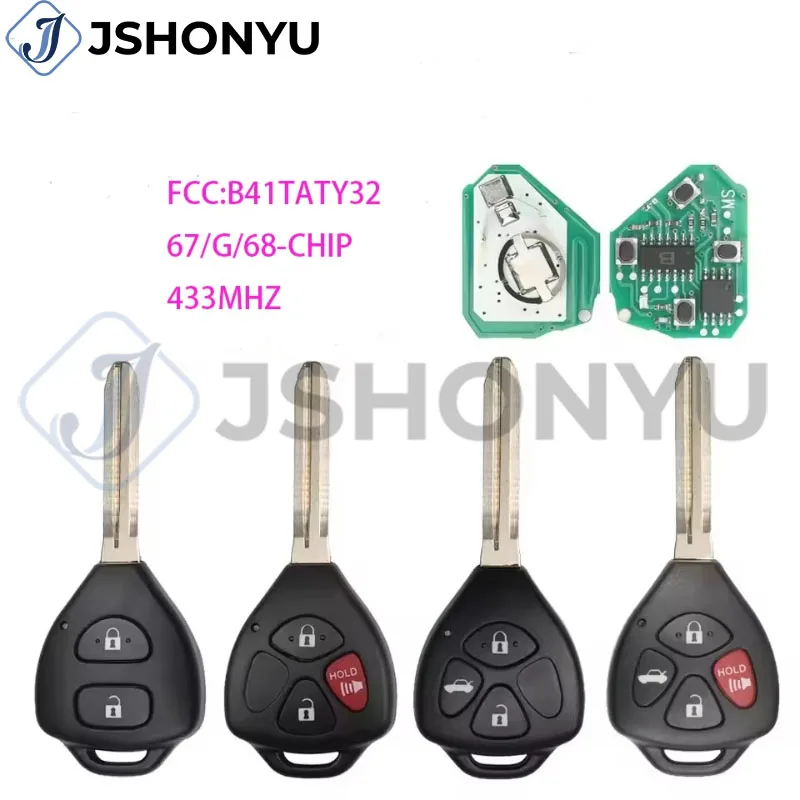 JsHonYu B41TA 433MHz Smart Remote Car Key Fob for Toyota Fortuner Hilux Innova Corolla RAV4 G 4D67 4D68 Chip
JsHonYu B41TA 433MHz Smart Remote Car Key Fob for Toyota Fortuner Hilux Innova Corolla RAV4 G 4D67 4D68 Chip