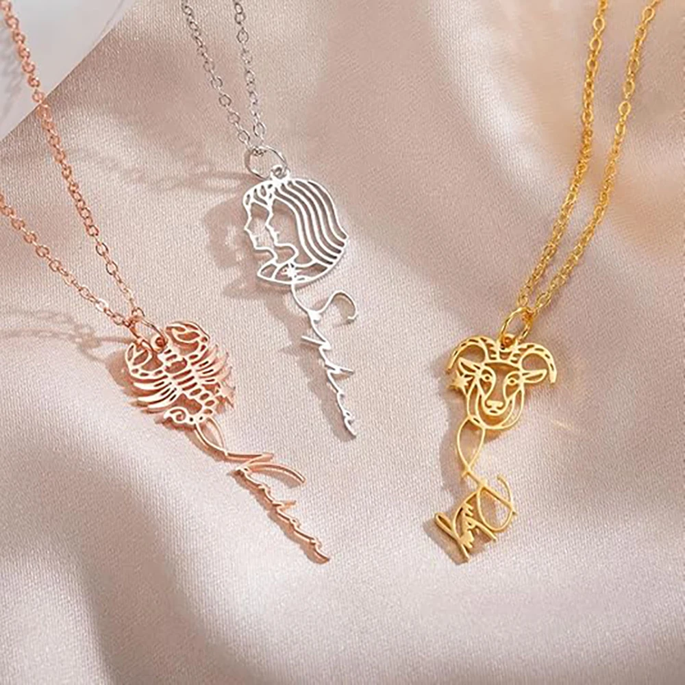 Sipuris Zodiac Custom Name Necklace For Women Men Stainless Steel 12 Constellation Charm Chain Pendant Choker Birthday Jewelry
Sipuris Zodiac Custom Name Necklace For Women Men Stainless Steel 12 Constellation Charm Chain Pendant Choker Birthday Jewelry
