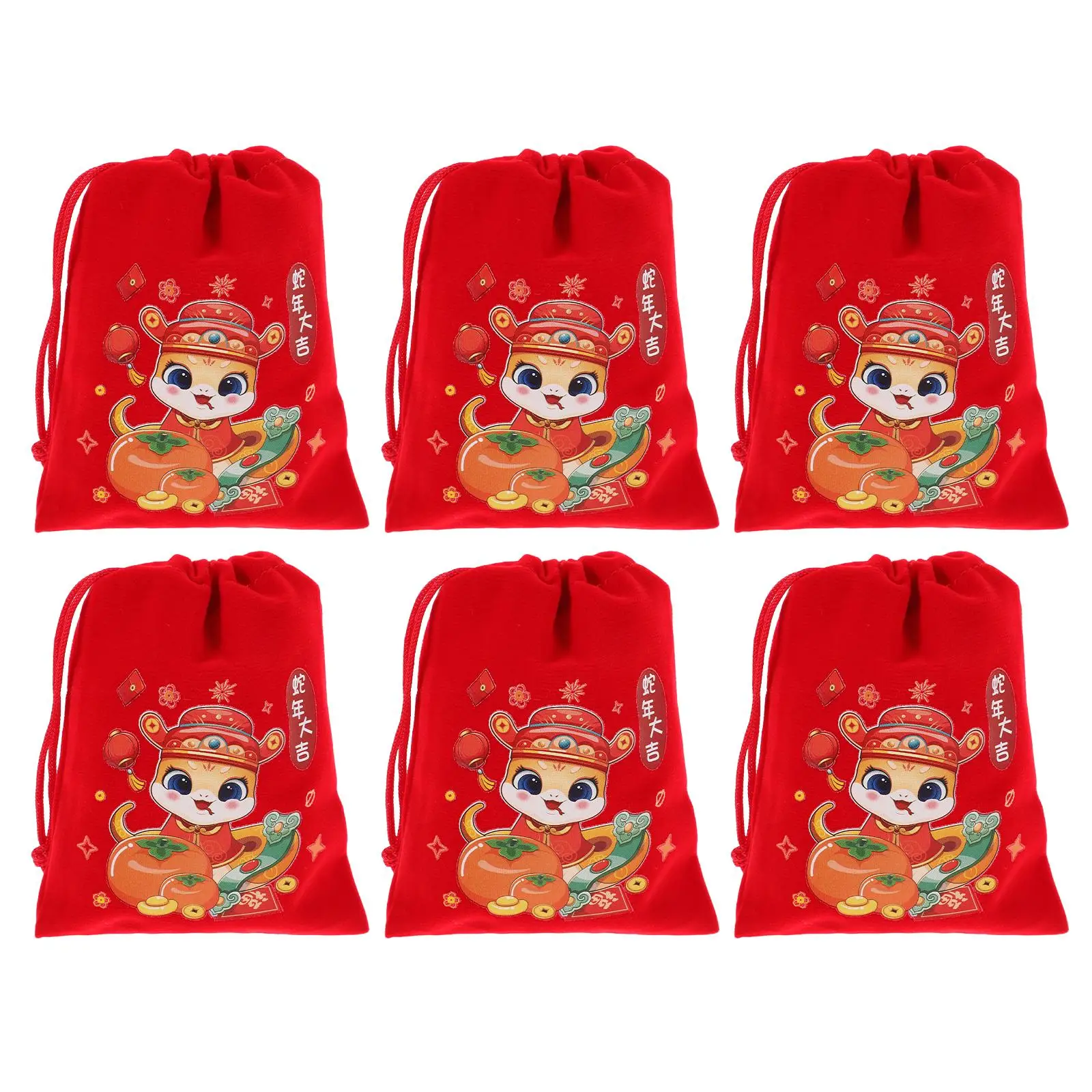 6pcs Year The Snake Drawstring y Packaging Bags y Packaging Reusable Storage Chinese Festive
6pcs Year The Snake Drawstring y Packaging Bags y Packaging Reusable Storage Chinese Festive