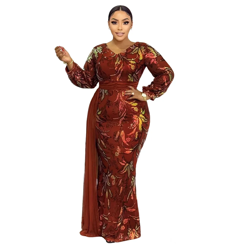 African Dresses for Women Sequin Elegant Spring Long Sleeve Dashiki Maxi Dress Ladies Traditional African Clothing 2026 Outfits
African Dresses for Women Sequin Elegant Spring Long Sleeve Dashiki Maxi Dress Ladies Traditional African Clothing 2026 Outfits